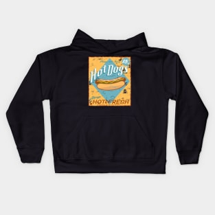 Vintage Hot dog Sign Kids Hoodie